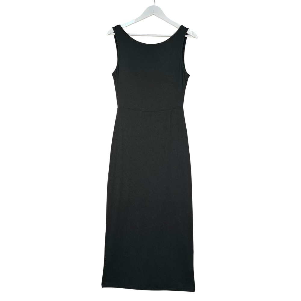 OGL Gray Maxi Dress Women Size M Built-in Bra Sleeveless Scoop Neck Sustainable